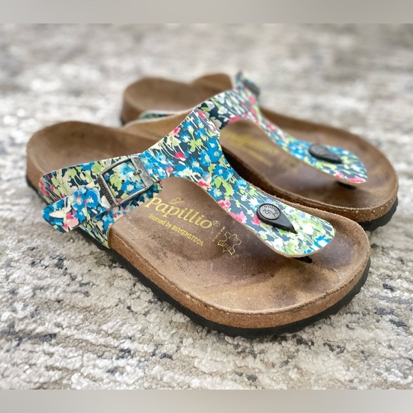 Birkenstock Papillio Gizeh Sandals Womens Siz 39 US 8 Cork Fresh Boho Flowers - Picture 9 of 9